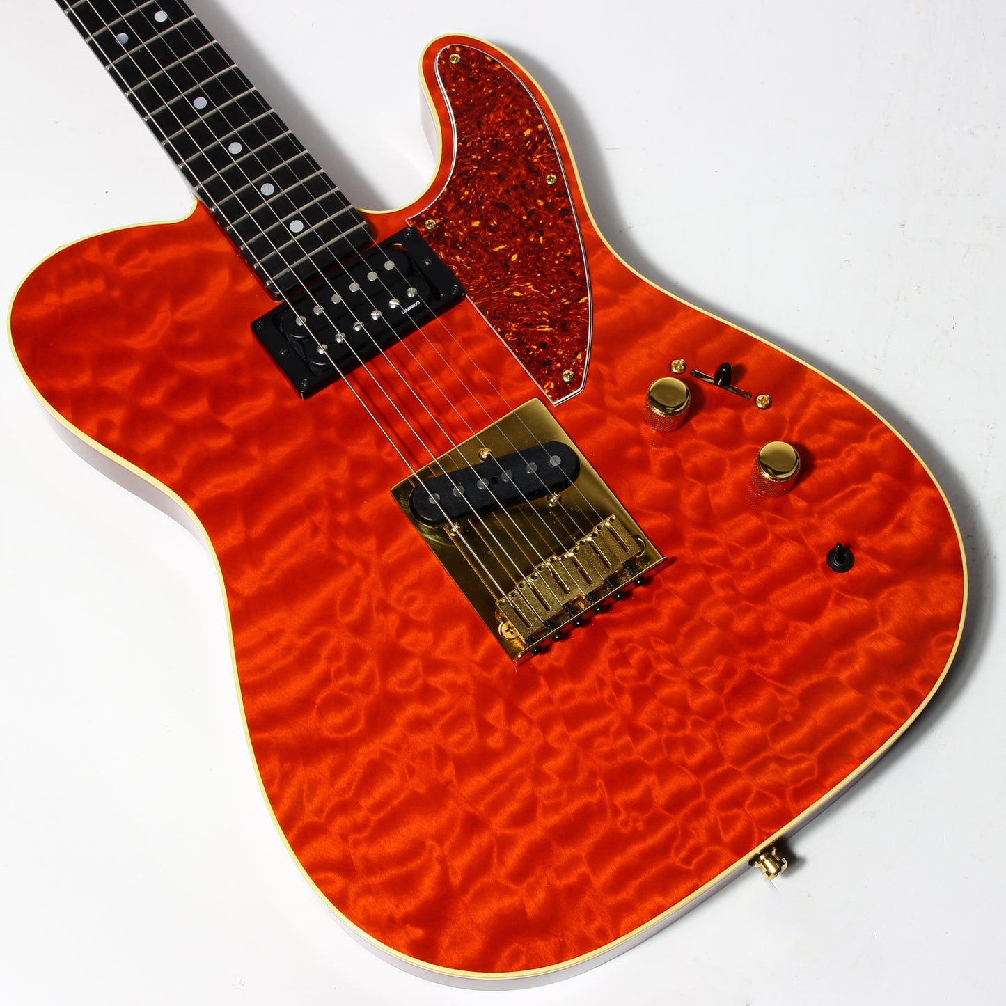 1992 Fender Custom Shop Set Neck Country Artist Telecaster QUILT Sunset Orange Transparent --VERY RARE TELE