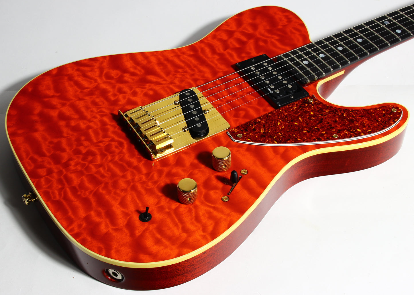 1992 Fender Custom Shop Set Neck Country Artist Telecaster QUILT Sunset Orange Transparent --VERY RARE TELE