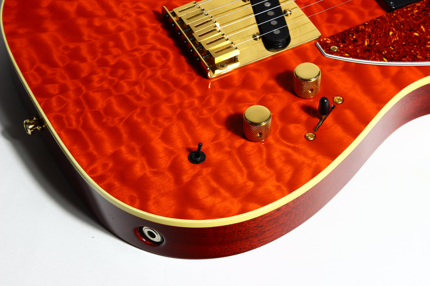 1992 Fender Custom Shop Set Neck Country Artist Telecaster QUILT Sunset Orange Transparent --VERY RARE TELE