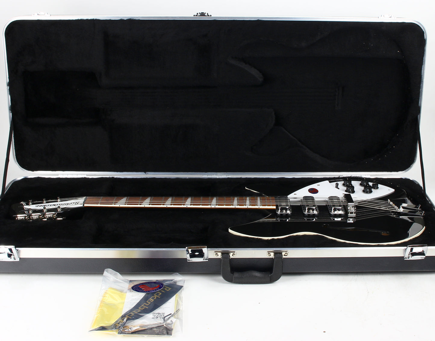 2023 Rickenbacker 1993Plus Jetglo Black 12-String Electric Semi Hollowbody Guitar - MINT/UNPLAYED