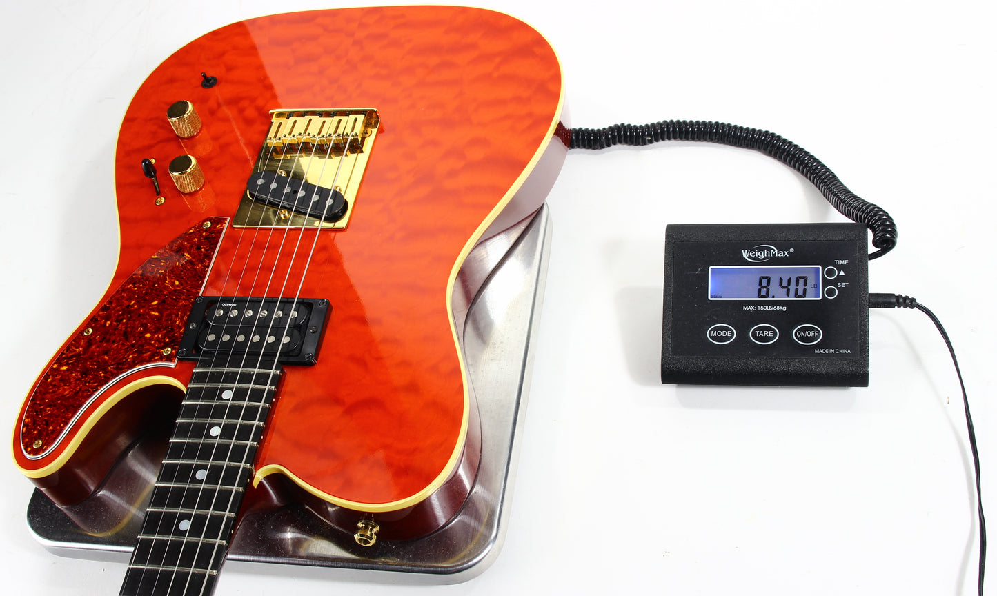 1992 Fender Custom Shop Set Neck Country Artist Telecaster QUILT Sunset Orange Transparent --VERY RARE TELE