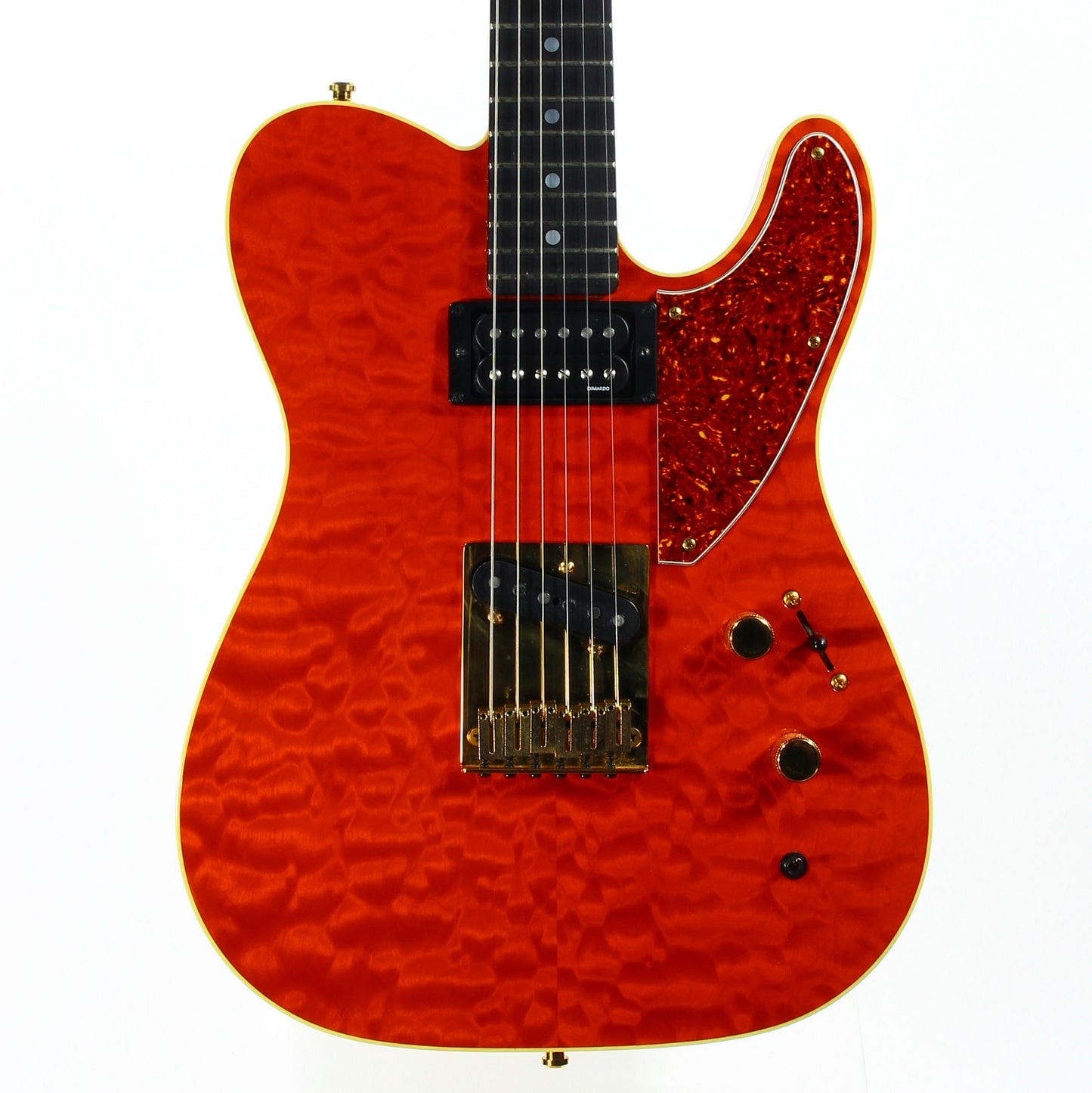 1992 Fender Custom Shop Set Neck Country Artist Telecaster QUILT Sunset Orange Transparent --VERY RARE TELE