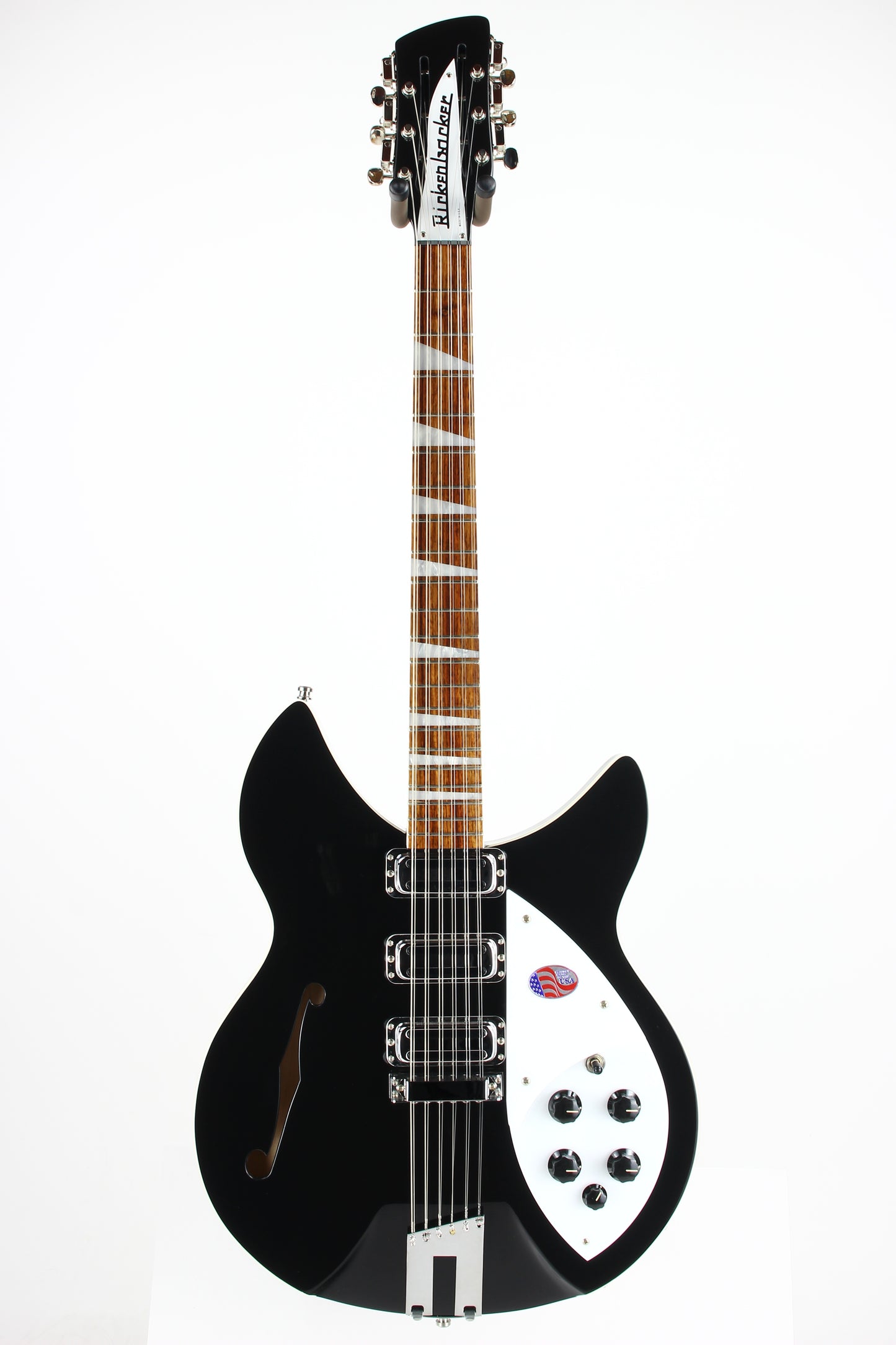 2023 Rickenbacker 1993Plus Jetglo Black 12-String Electric Semi Hollowbody Guitar - MINT/UNPLAYED