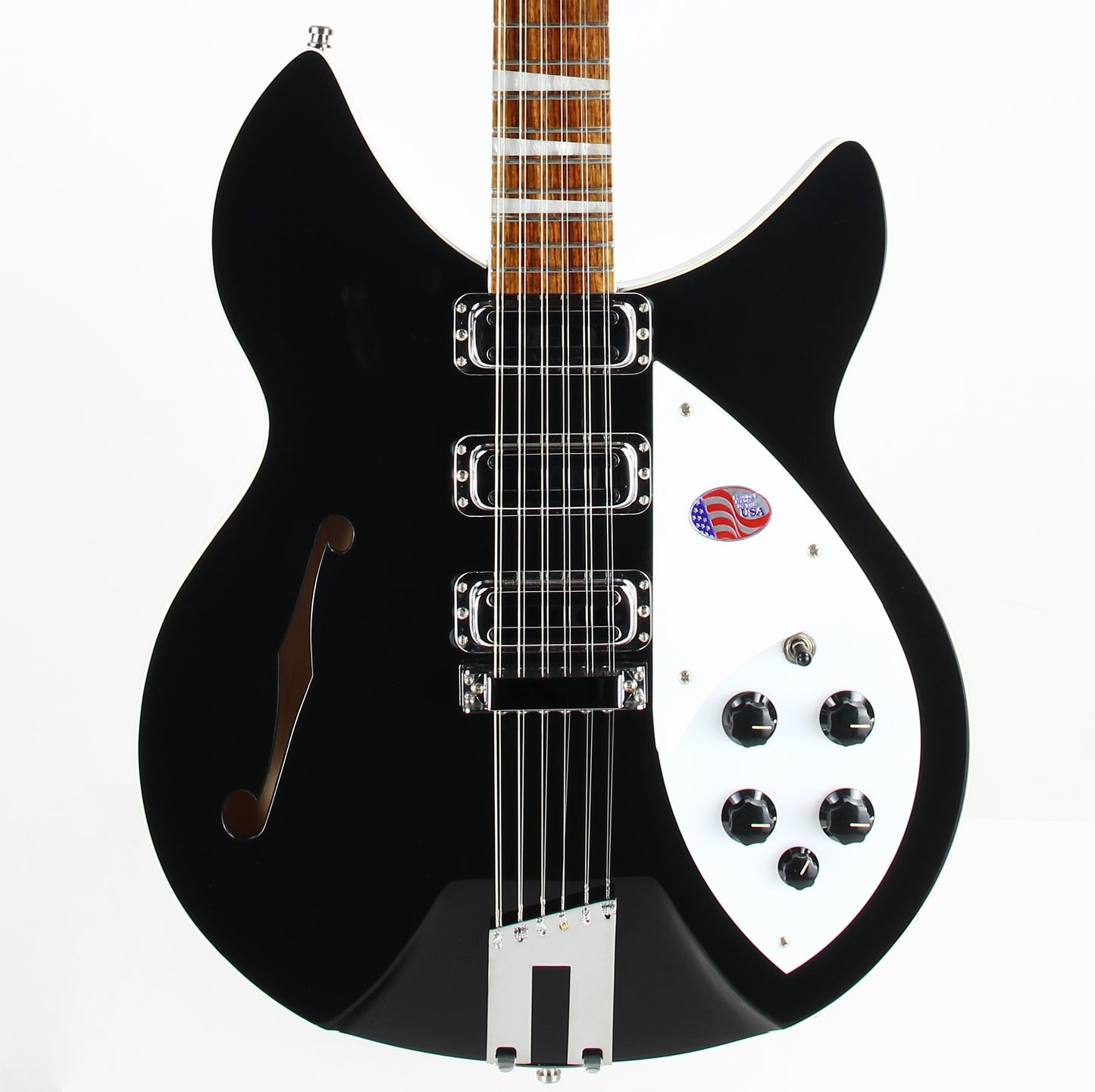 2023 Rickenbacker 1993Plus Jetglo Black 12-String Electric Semi Hollowbody Guitar - MINT/UNPLAYED