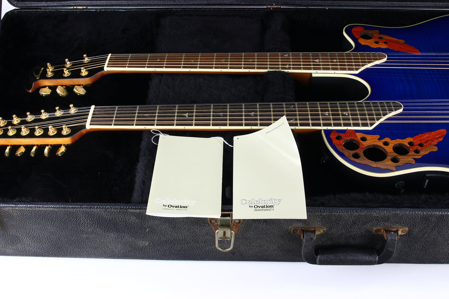 Ovation CSE225 Celebrity Double Neck Guitar | Uncommon Blue Burst Finish