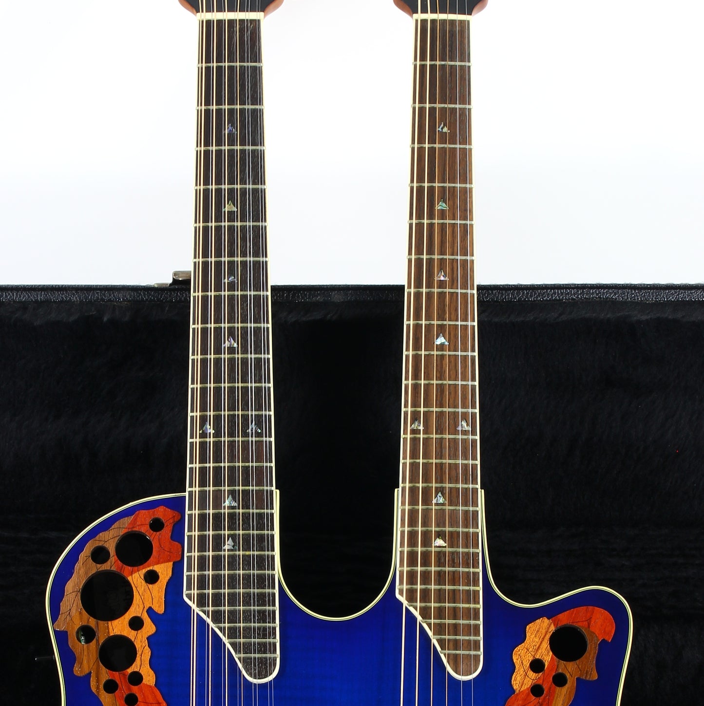 Ovation CSE225 Celebrity Double Neck Guitar | Uncommon Blue Burst Finish