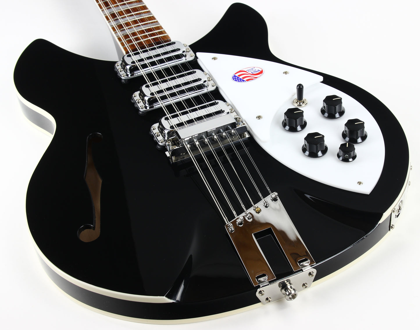 2023 Rickenbacker 1993Plus Jetglo Black 12-String Electric Semi Hollowbody Guitar - MINT/UNPLAYED