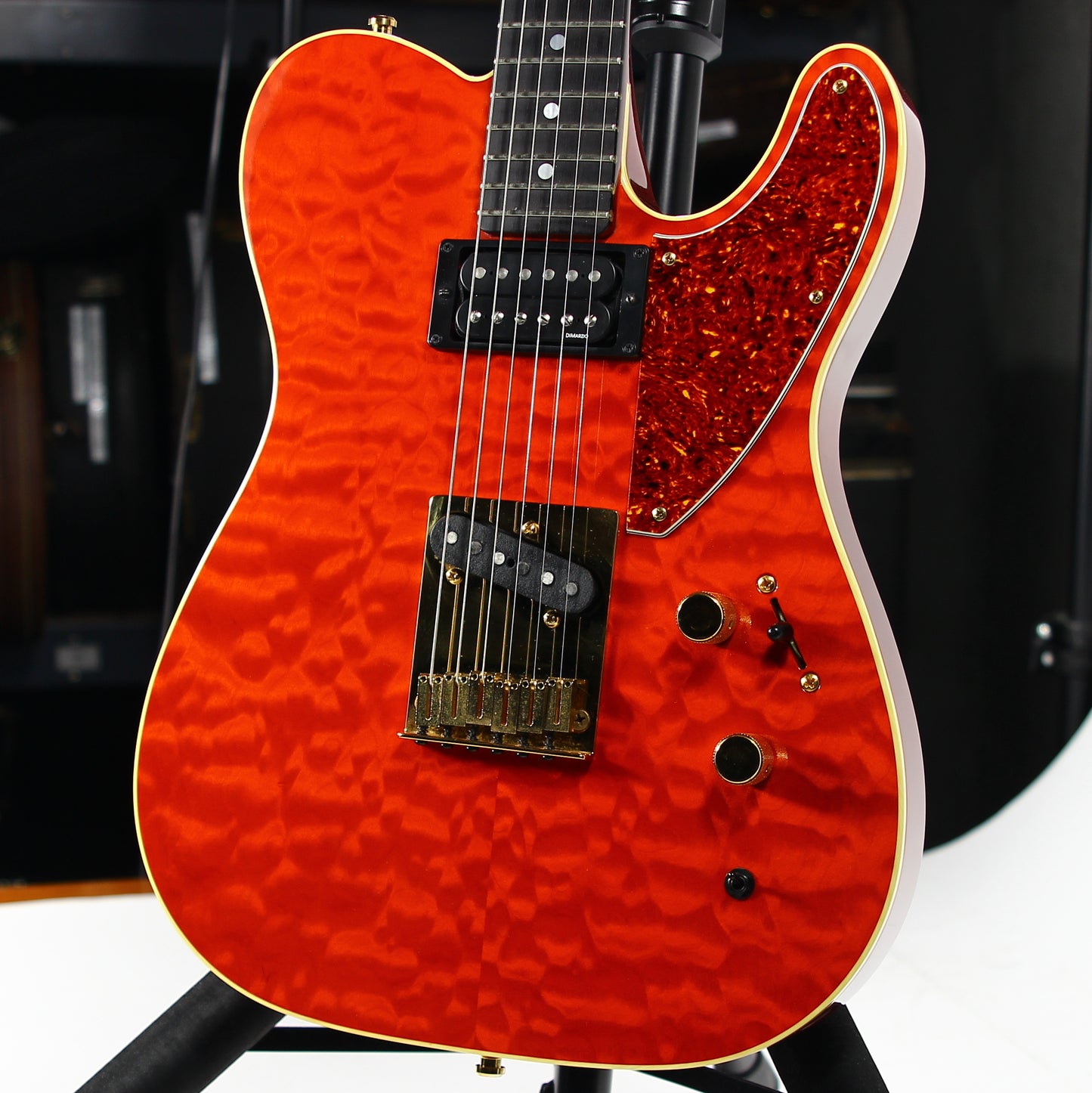 1992 Fender Custom Shop Set Neck Country Artist Telecaster QUILT Sunset Orange Transparent --VERY RARE TELE
