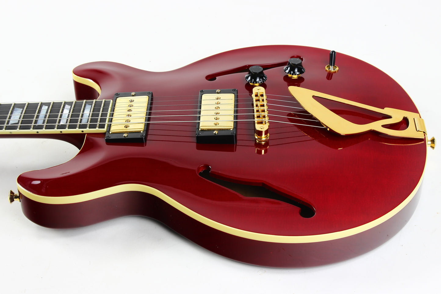 2001 Hamer USA Newport Pro Custom Ruby Red Jazz with Trapeze Tailpiece!