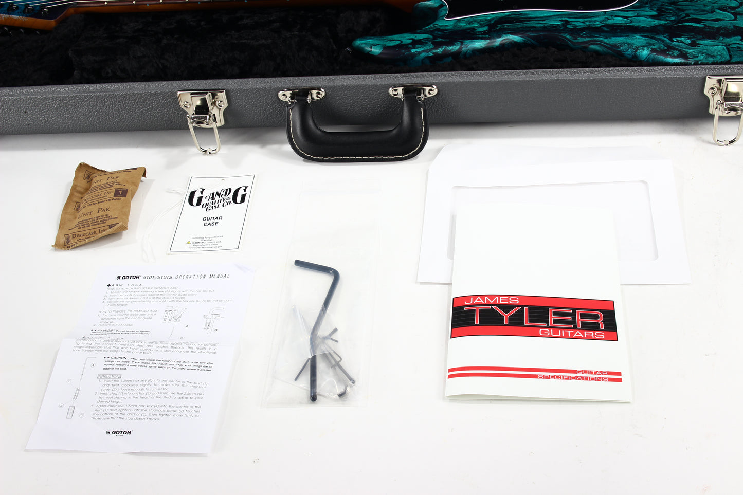 2023 James Tyler USA Studio Elite HD - Black Shmear w/ Turquoise Tint. Matching Dots, Roasted Neck!