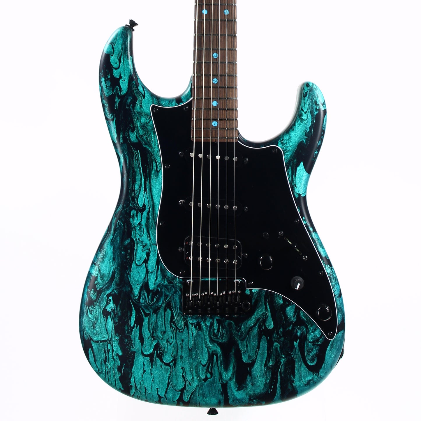 2023 James Tyler USA Studio Elite HD - Black Shmear w/ Turquoise Tint. Matching Dots, Roasted Neck!