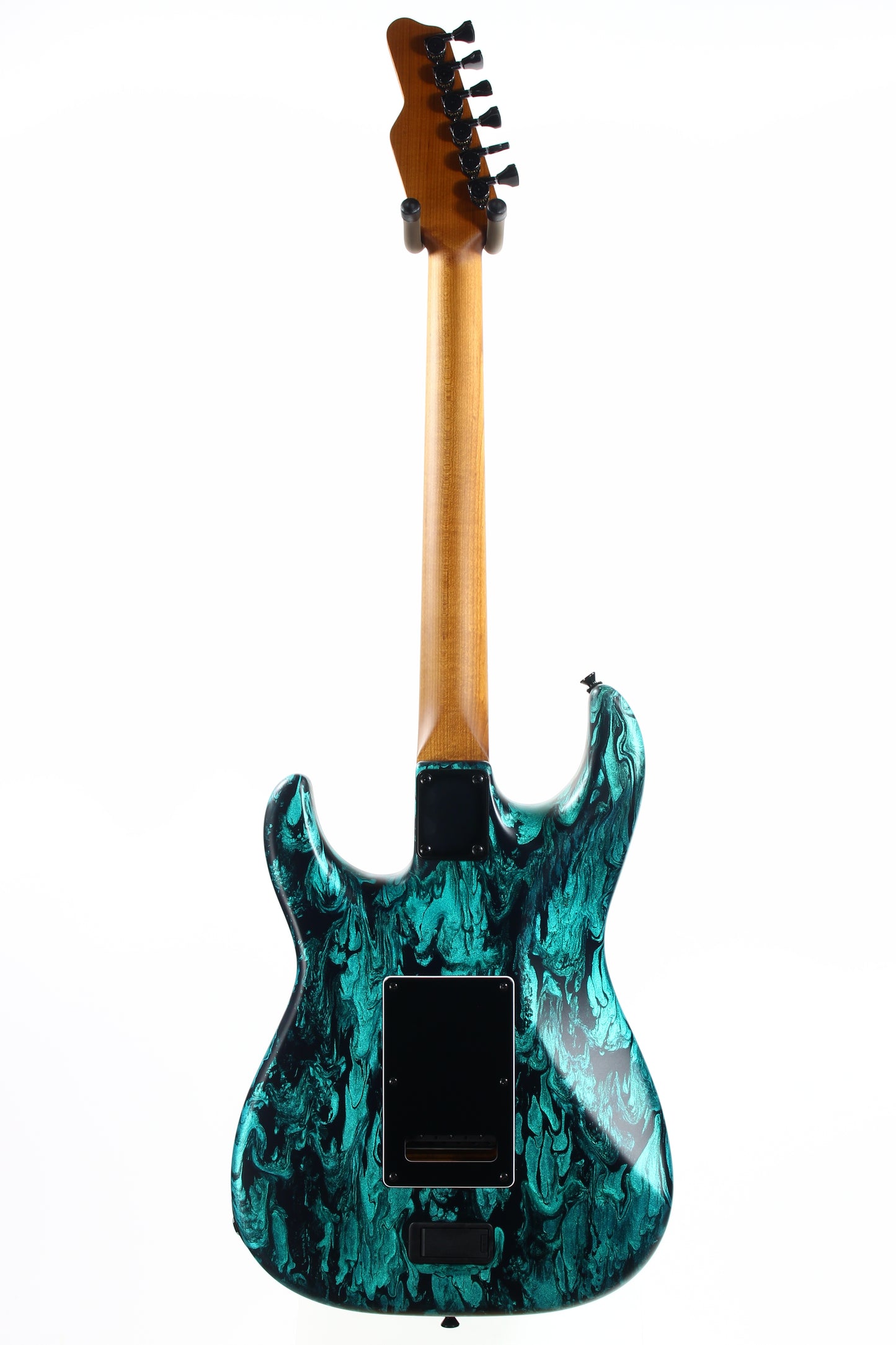 2023 James Tyler USA Studio Elite HD - Black Shmear w/ Turquoise Tint. Matching Dots, Roasted Neck!