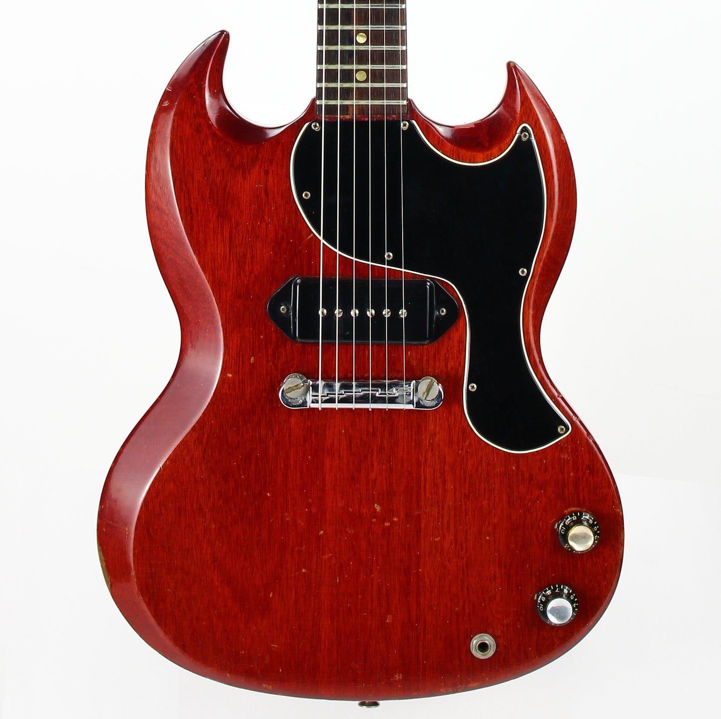 Early 1965 Gibson SG Jr. Junior WIDE NUT Cherry Red | No breaks, No refins Les Paul 1964 spec