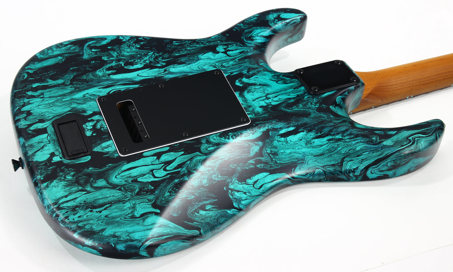 2023 James Tyler USA Studio Elite HD - Black Shmear w/ Turquoise Tint. Matching Dots, Roasted Neck!