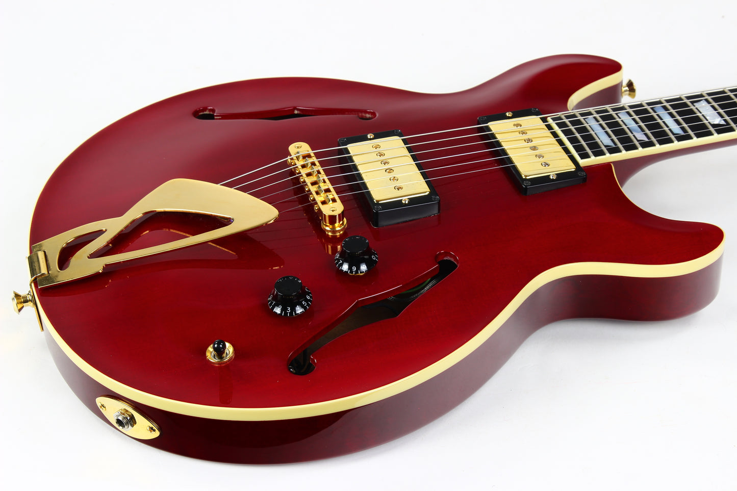 2001 Hamer USA Newport Pro Custom Ruby Red Jazz with Trapeze Tailpiece!