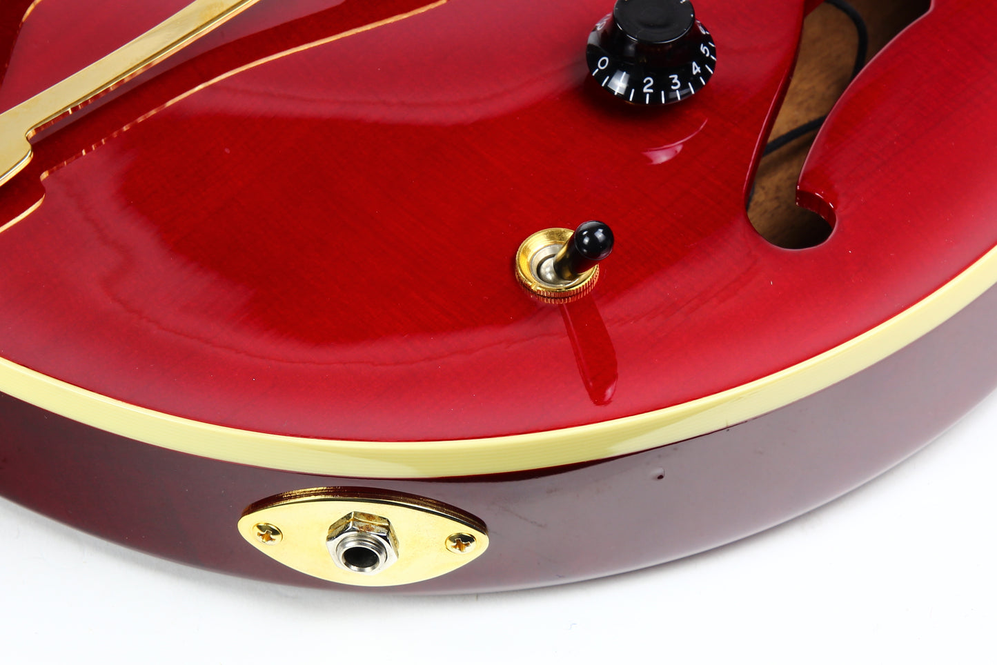 2001 Hamer USA Newport Pro Custom Ruby Red Jazz with Trapeze Tailpiece!