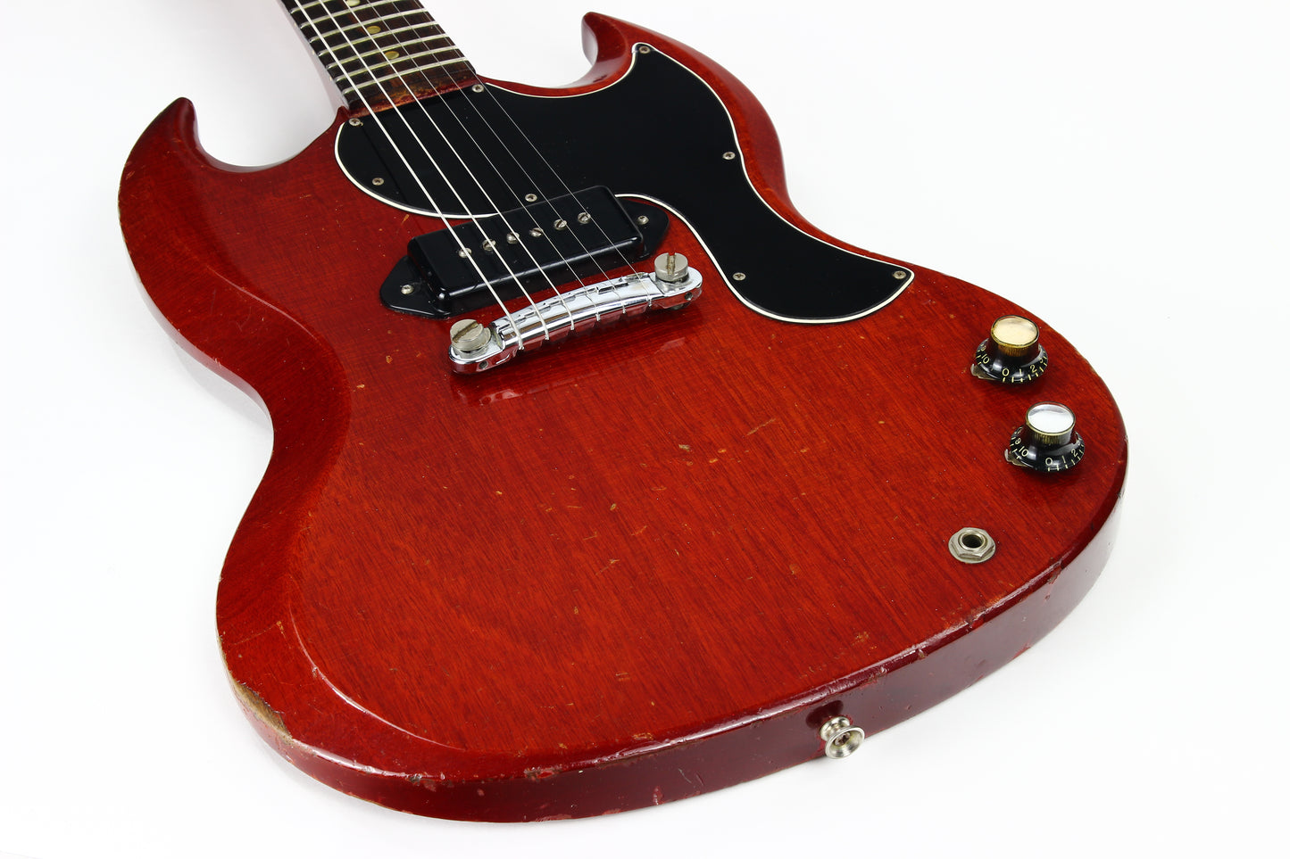 Early 1965 Gibson SG Jr. Junior WIDE NUT Cherry Red | No breaks, No refins Les Paul 1964 spec