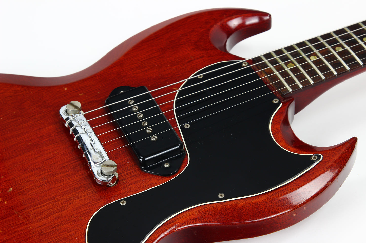 Early 1965 Gibson SG Jr. Junior WIDE NUT Cherry Red | No breaks, No refins Les Paul 1964 spec