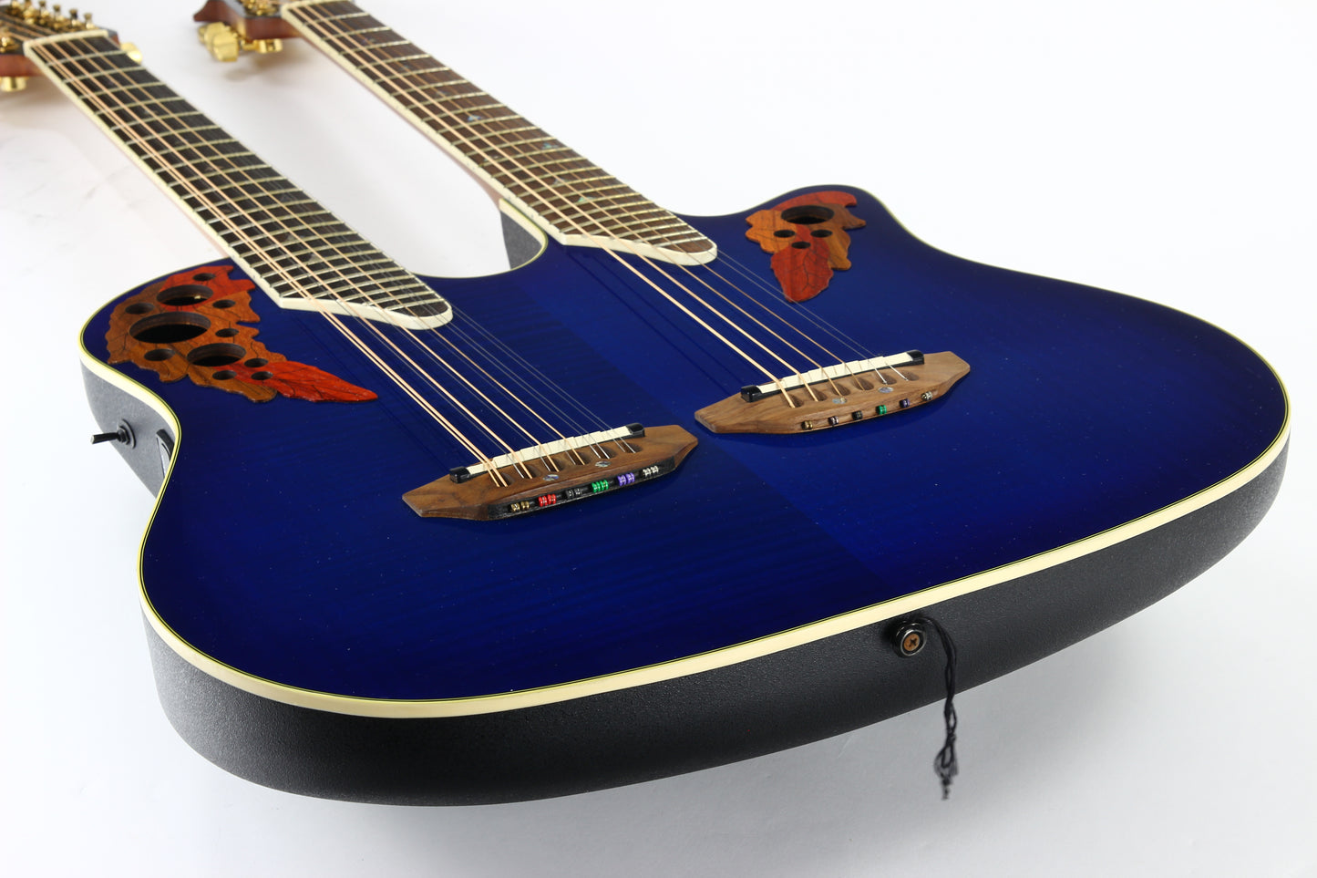 Ovation CSE225 Celebrity Double Neck Guitar | Uncommon Blue Burst Finish