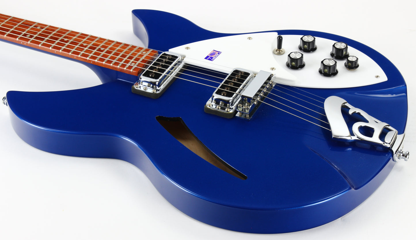 1998 Rickenbacker 330 Midnight Blue | Semi Hollow Electric Guitar, Earlier Lighter Mid Blue