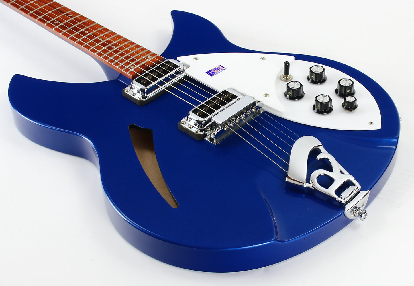 1998 Rickenbacker 330 Midnight Blue | Semi Hollow Electric Guitar, Earlier Lighter Mid Blue