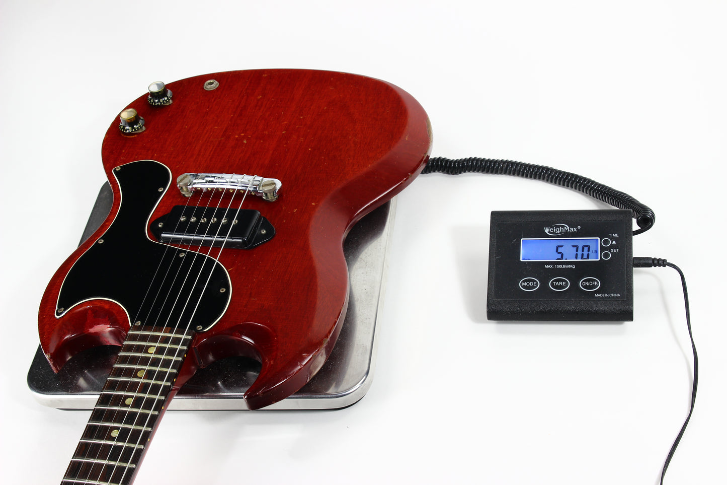 Early 1965 Gibson SG Jr. Junior WIDE NUT Cherry Red | No breaks, No refins Les Paul 1964 spec