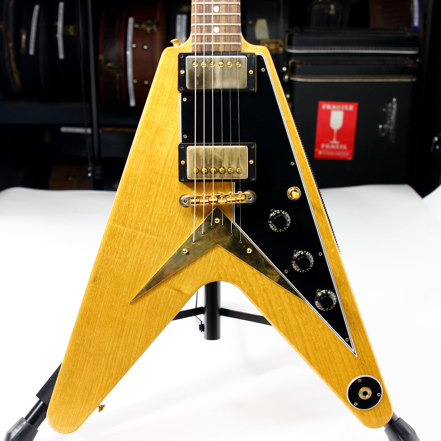 2022 Gibson Custom Shop Historic 1958 Korina '58 Flying V Reissue - Natural, Black Pickguard, SUPER LIGHT!