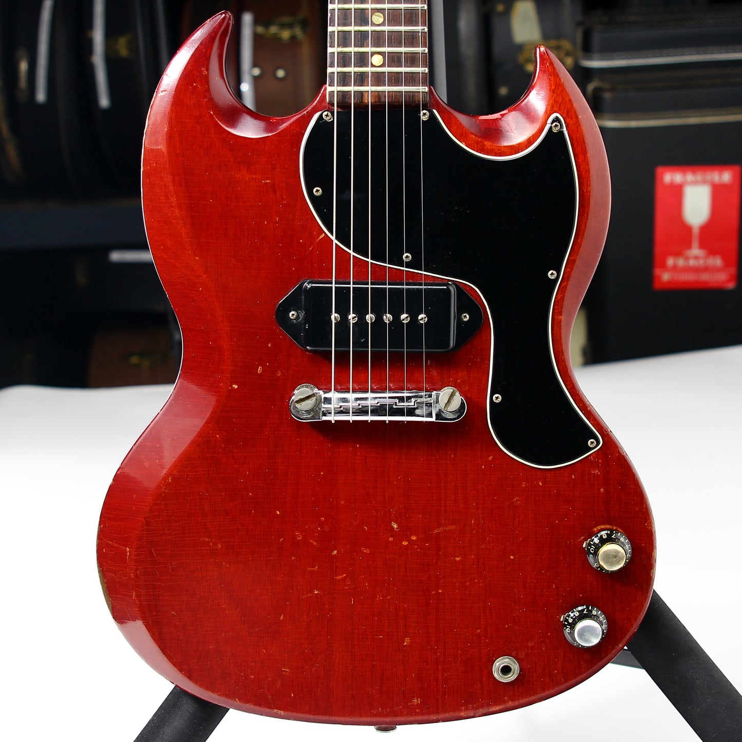 Early 1965 Gibson SG Jr. Junior WIDE NUT Cherry Red | No breaks, No refins Les Paul 1964 spec