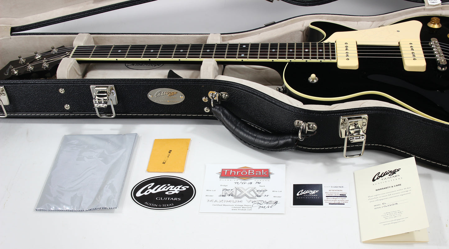 2022 Collings CL City Limits Jet Black THROBAK MXV 52/54 P90's - MINTY, w/ Original Ameritage Case
