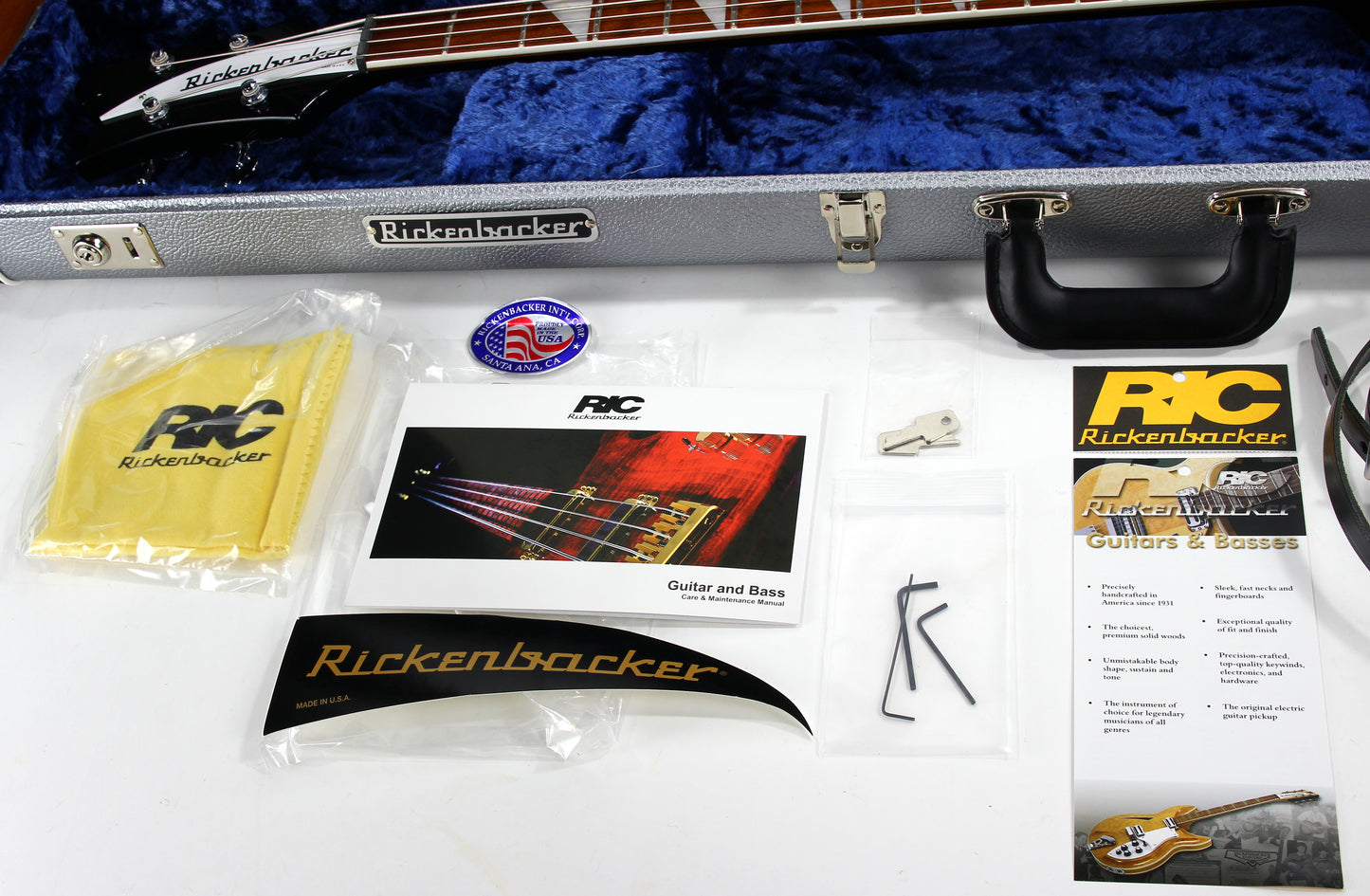 2020 Rickenbacker 4003 Left-Handed Jetglo Black Electric Bass - MINTY, Silver Case, 4000 Series 4001