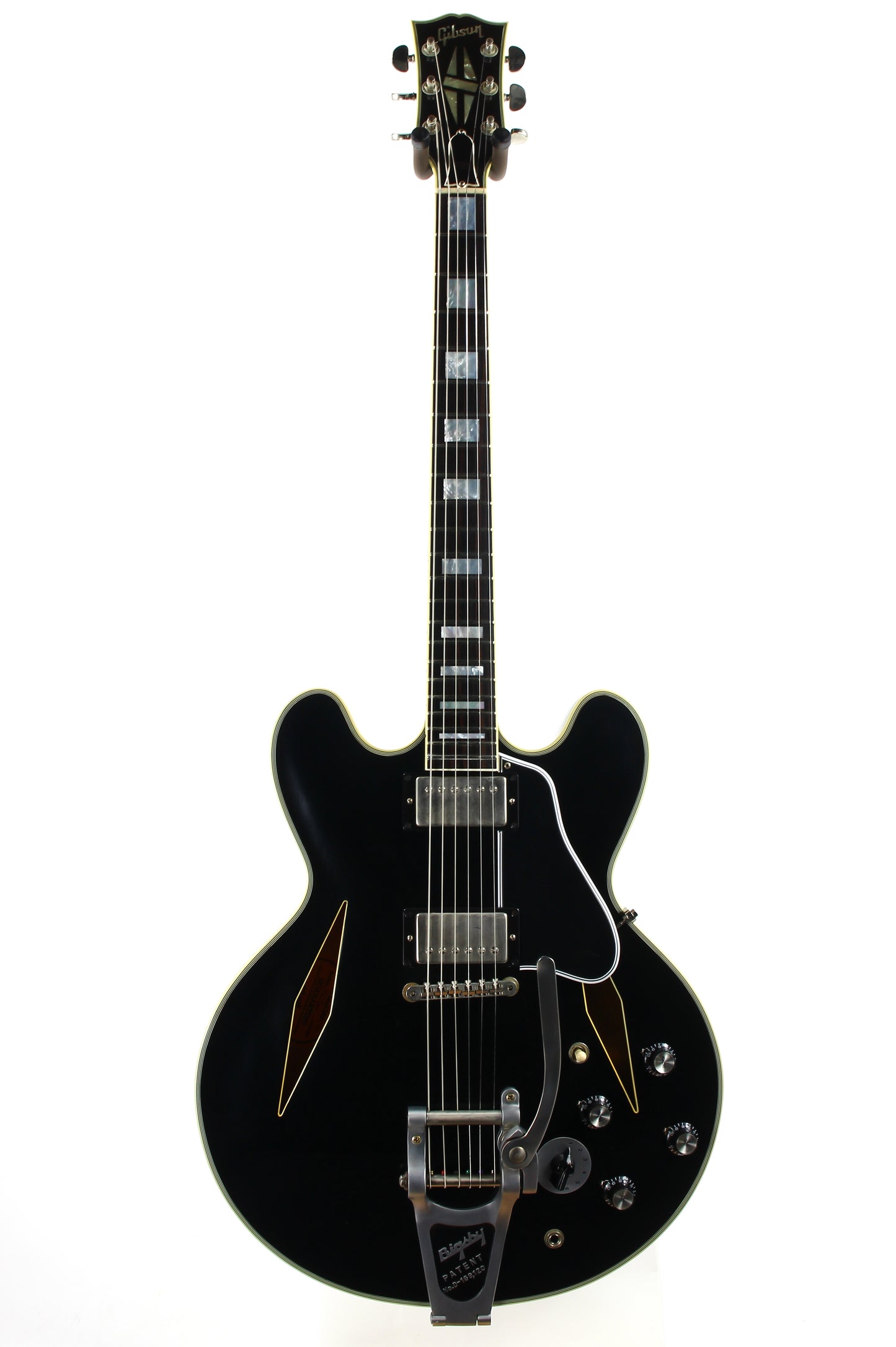 PROTOTYPE! 2017 Gibson Memphis Artist Proto Shinichi Ubukata Ebony Black ES-355 - Trini Lopez Diamond F-Holes DG-335, Bigsby