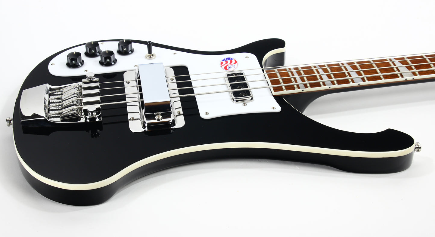 2020 Rickenbacker 4003 Left-Handed Jetglo Black Electric Bass - MINTY, Silver Case, 4000 Series 4001