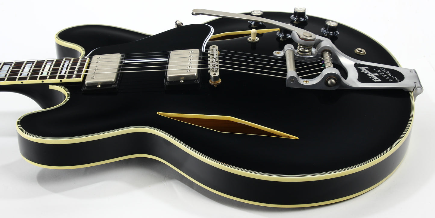 PROTOTYPE! 2017 Gibson Memphis Artist Proto Shinichi Ubukata Ebony Black ES-355 - Trini Lopez Diamond F-Holes DG-335, Bigsby