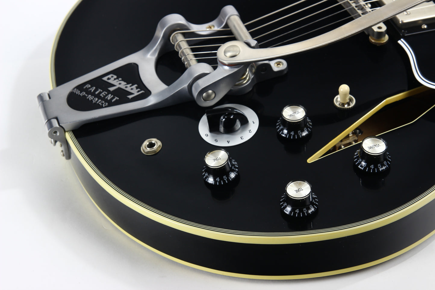 PROTOTYPE! 2017 Gibson Memphis Artist Proto Shinichi Ubukata Ebony Black ES-355 - Trini Lopez Diamond F-Holes DG-335, Bigsby
