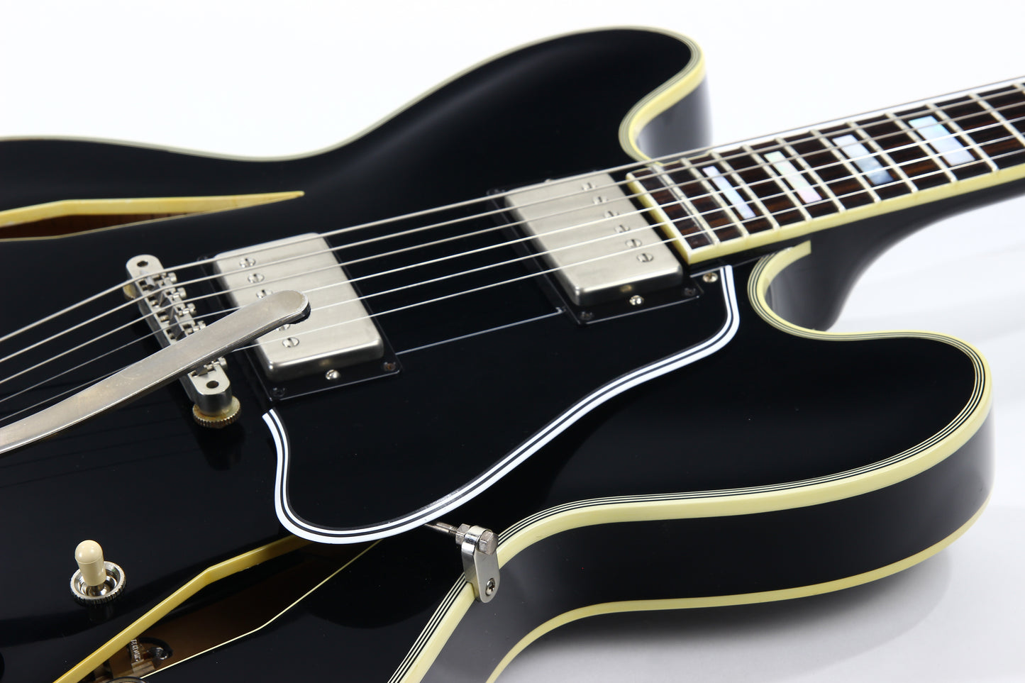 PROTOTYPE! 2017 Gibson Memphis Artist Proto Shinichi Ubukata Ebony Black ES-355 - Trini Lopez Diamond F-Holes DG-335, Bigsby