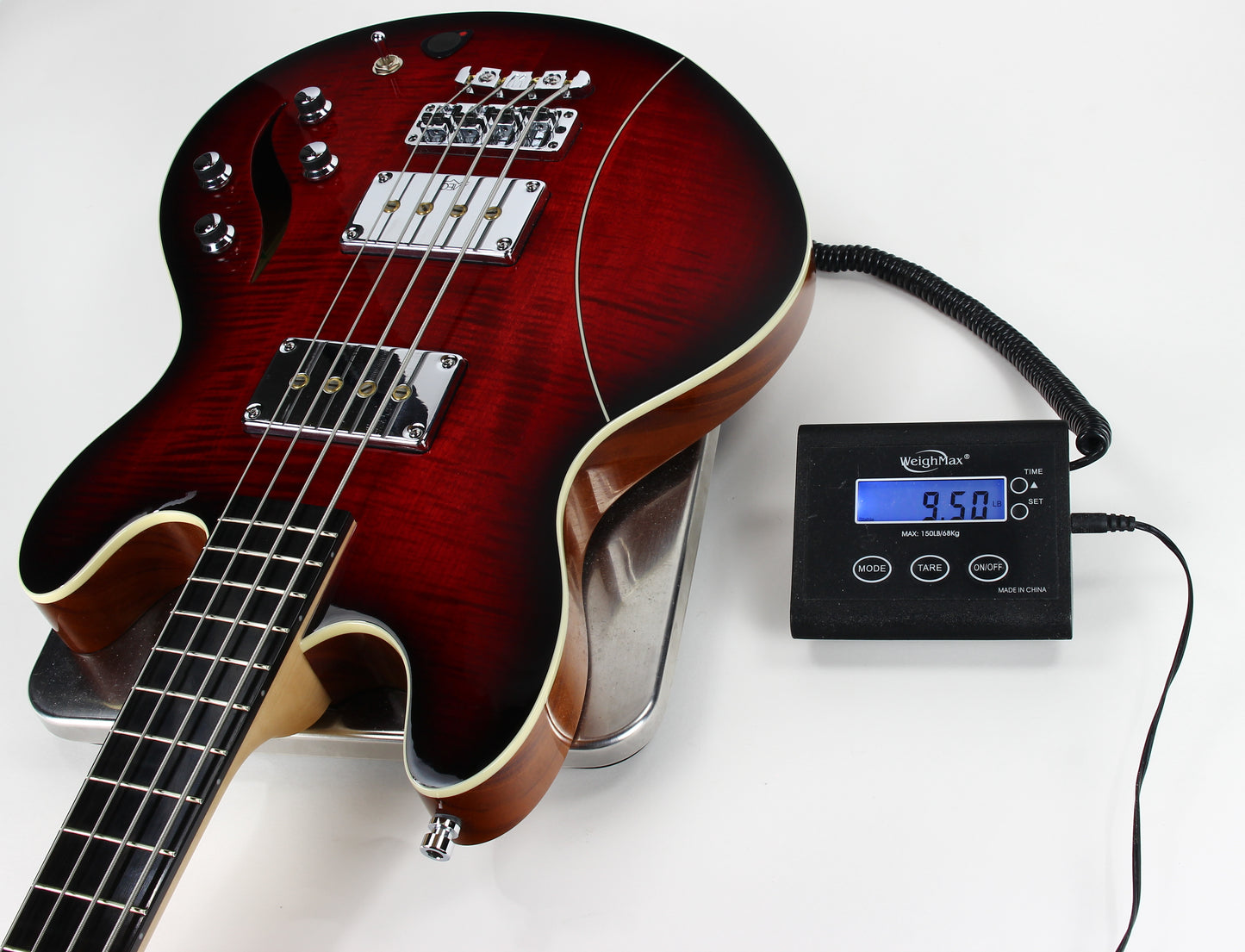 2018 Warwick TEAMBUILT Pro Series Lee Sklar Electric Bass I Semi-Hollow - Made in Germany Sklarbass star! 4 String - Burgundy Blackburst Transparent idolmaker