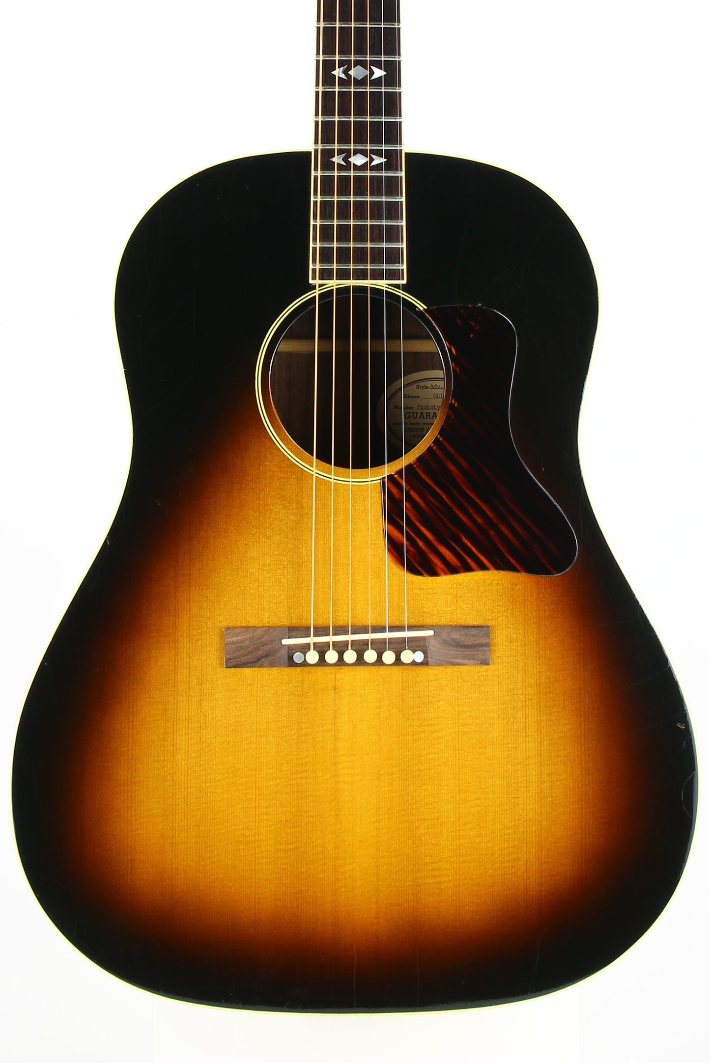 PROTOTYPE BY REN FERGUSON! 1990 Gibson Advanced Jumbo AJ Acoustic Dreadnought Guitar, Master Built - Sunburst, Rosewood