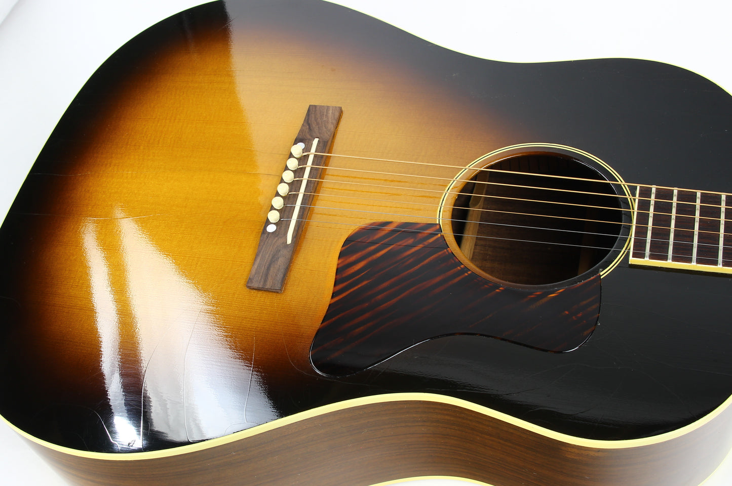 PROTOTYPE BY REN FERGUSON! 1990 Gibson Advanced Jumbo AJ Acoustic Dreadnought Guitar, Master Built - Sunburst, Rosewood