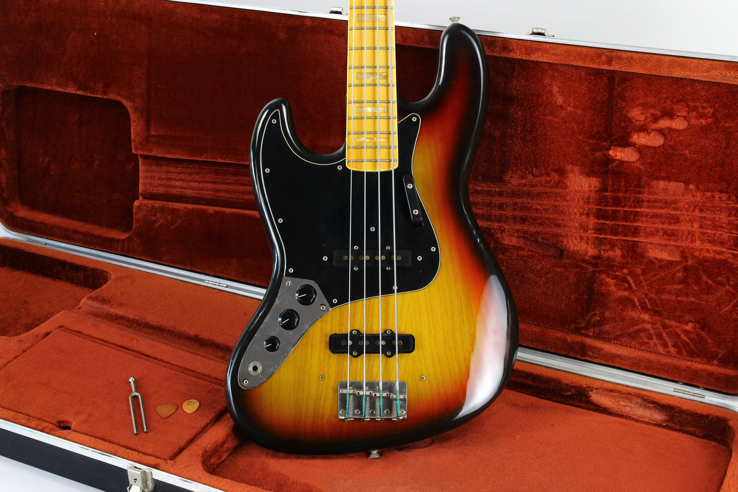 1975 Fender Jazz Bass LEFTY Left-Handed Sunburst | 100% Original Vintage!