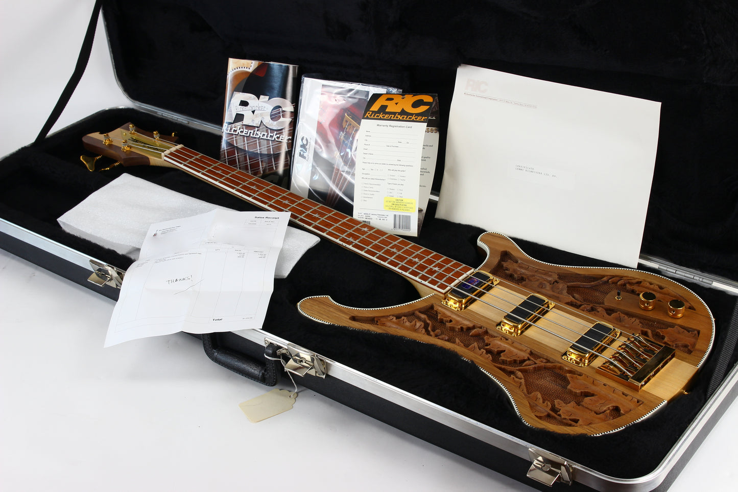Rickenbacker Lemmy in original case with tags