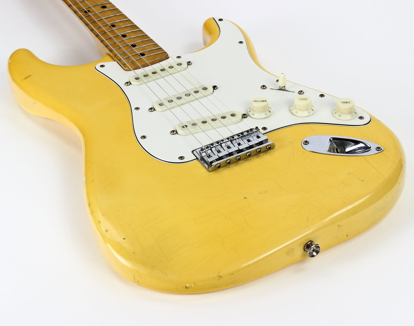 1974 Fender Stratocaster Olympic White Electric Guitar - Hardtail, Custom Color, 100% Original Vintage Strat!