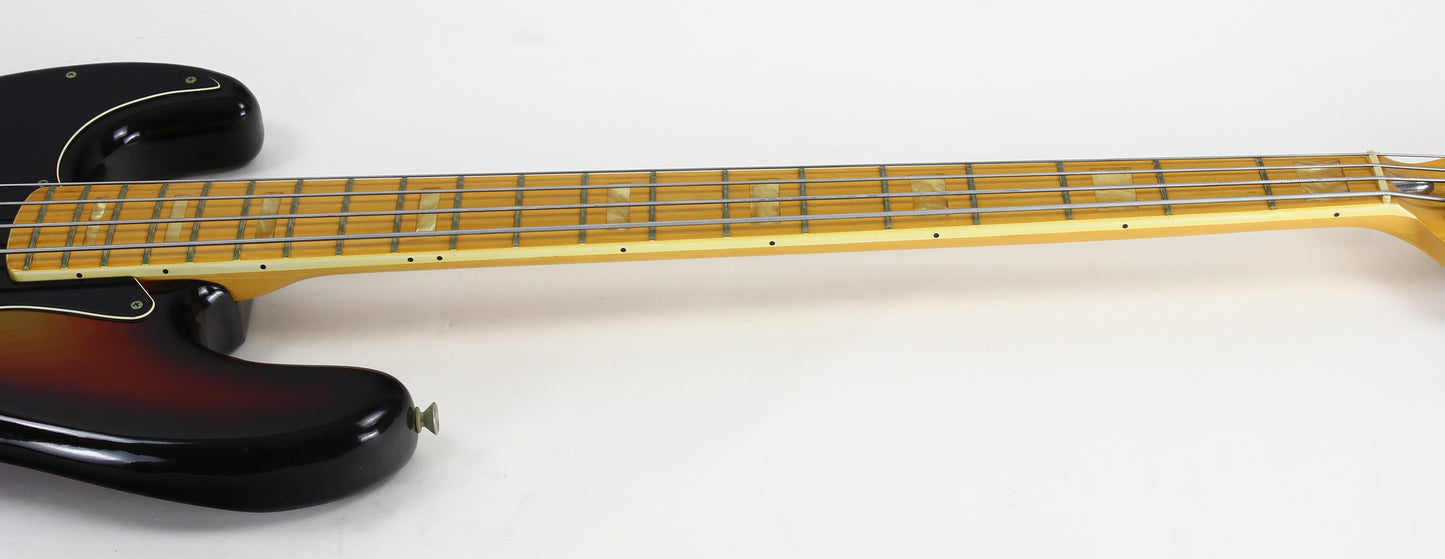 1975 Fender Jazz Bass LEFTY Left-Handed Sunburst | 100% Original Vintage!