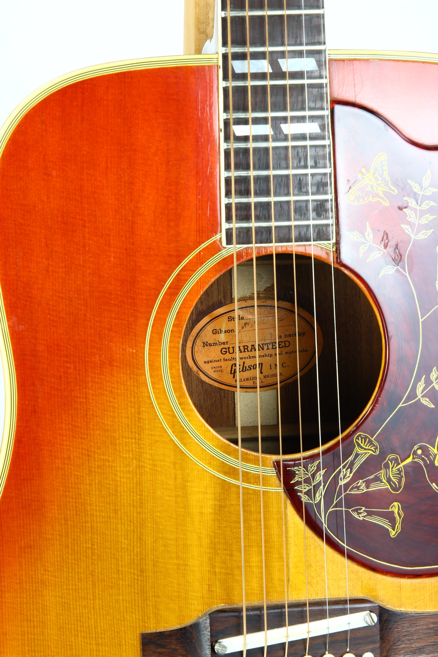 1964 Gibson Hummingbird Vintage Acoustic Guitar w Original Hard Case, Wide Nut!