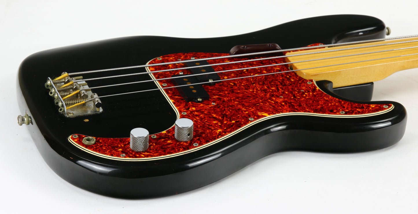 1976 Fender Precision Bass Fretless Maple Neck | Black Finish, Original Case