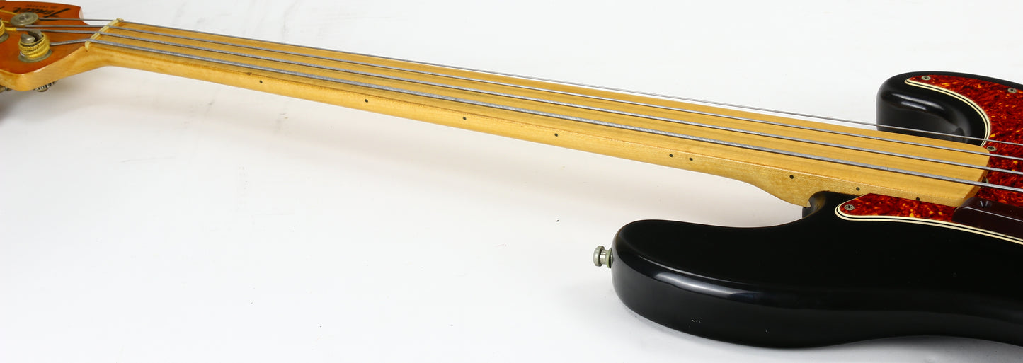 1976 Fender Precision Bass Fretless Maple Neck | Black Finish, Original Case