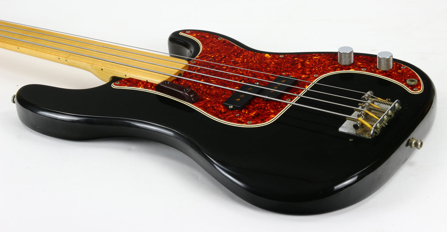 1976 Fender Precision Bass Fretless Maple Neck | Black Finish, Original Case