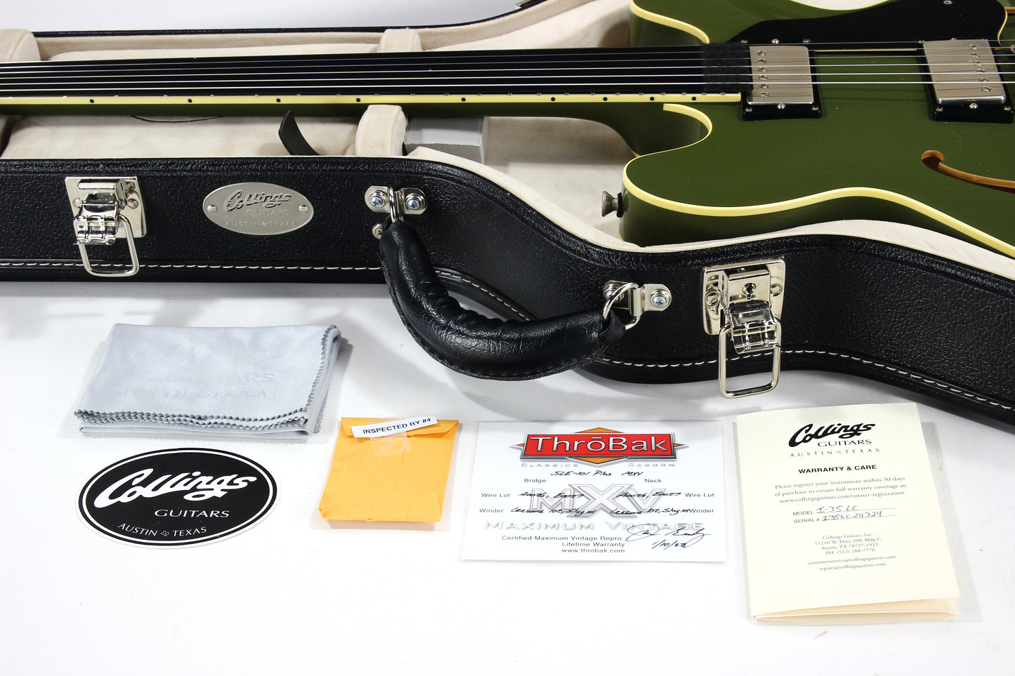 2021 Colling I-35 LC AGED Olive Drab Green - Custom Inlays, ThroBak SLE101 Plus MXV Humbuckers