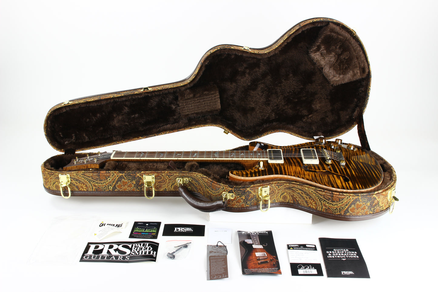 2024 PRS Wood Library McCarty 594 Hollowbody II Brazilian Rosewood Yellow Tiger 10 Top