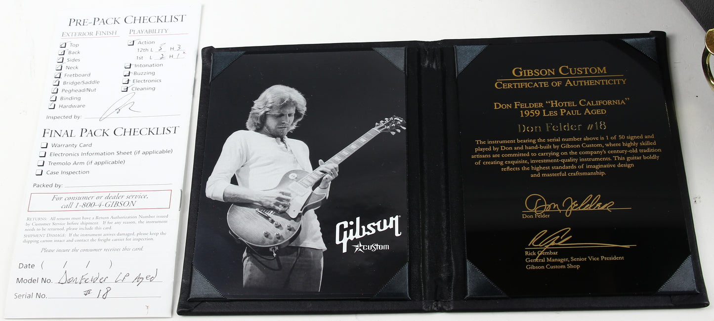 1959 Gibson Custom Shop Don Felder '59 Les Paul | AGED & SIGNED 2010 "Hotel California" EAGLES! standard