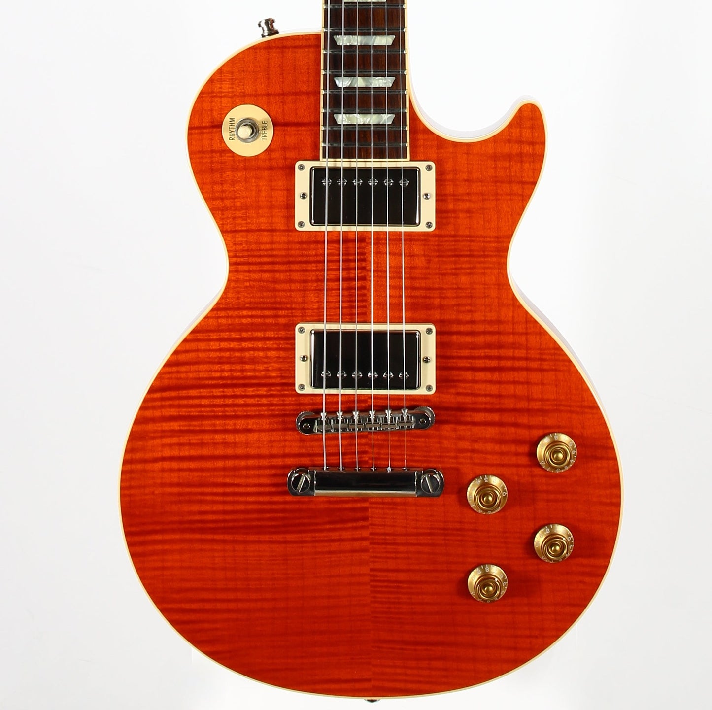 Gibson Custom Shop Les Paul Standard F Figured Trans Orange Flametop Electric Guitar